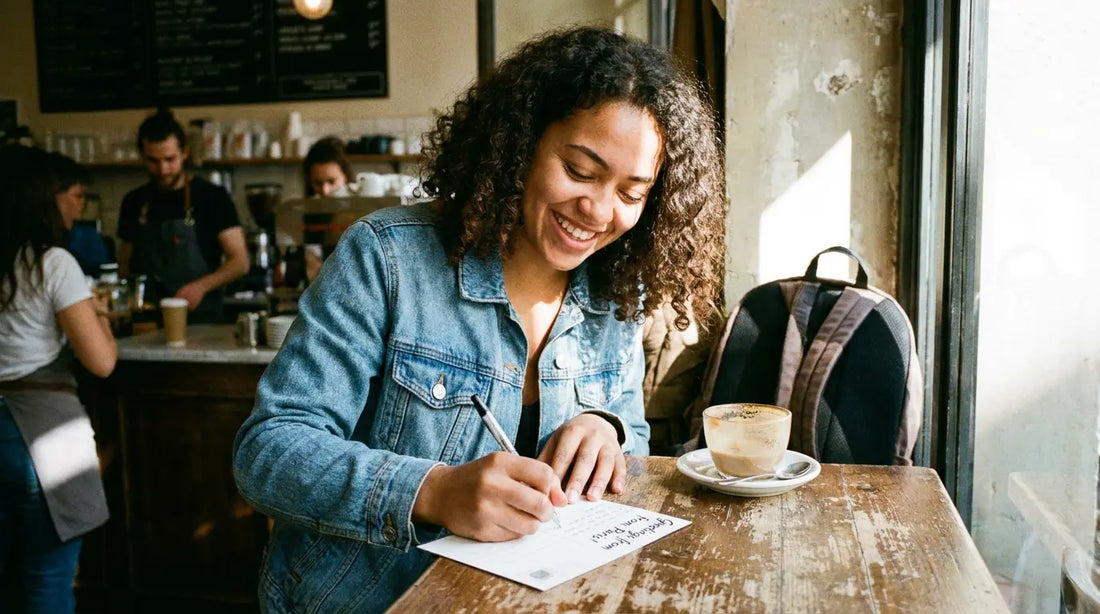 Jeune femme écrit une lettre