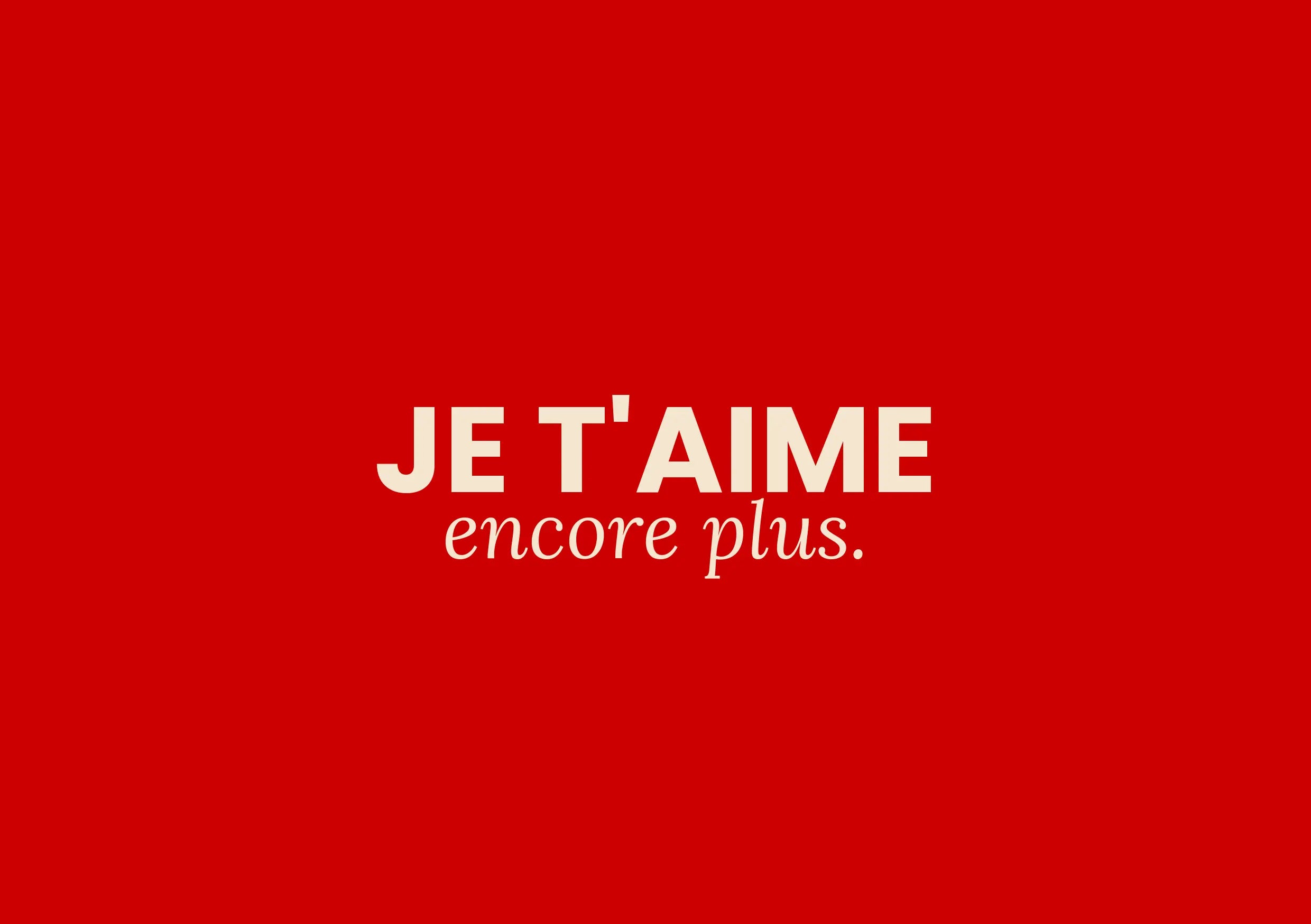 Carte postale 'Je t'aime encore plus' – déclaration envoyée dans le futur